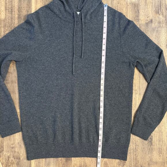 Everlane 100% Cashmere Hoodie Sweater Pullover Long Sleeve Gray Unisex Large - Picture 5 of 8